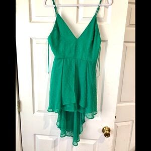 Green Asymmetrical Romper- Size Large